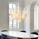 Axyaa Luxury White Glass Pendant Light for Modern Living Spaces