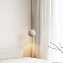 Axyaa Yellow Travertine LED Pendant Lights Hanging Stone Ball Japan Style Pendant Lamp