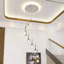 Axyaa Crystal Stair Chandelier Lights - LED Ceiling Lamp for Living Room