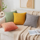 Axyaa Green Velvet Corduroy Striped Cushion Cover 45x45cm Modern Home Decor Pillow Case
