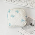 Axyaa Plaid Bow Mini Cosmetic Bag - Compact Travel Jewelry Storage Bag
