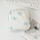 Axyaa Plaid Bow Mini Cosmetic Bag - Compact Travel Jewelry Storage Bag