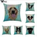 Axyaa Cartoon Dog Linen Pillowcase 45*45cm