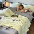Axyaa Embroidered Silk Bedspread Quilt - Luxury Breathable Comforter