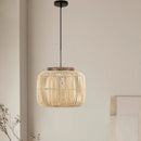 Axyaa Rattan Pendant Lamp: Modern Woven LED Chandelier for Home Decor Lighting