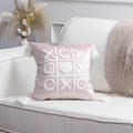 Axyaa Red & White Velvet Embroidered Couple Cushion Cover Set