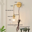 Axyaa Clear Glass LED Wall Light Fixture | Modern Nordic Wire Adjustable Wall Lamps