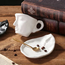 Axyaa Abstract Face Couple Ceramic Coffee Cup and Saucer Set