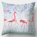 Axyaa Flamingo Sofa Pillow Cover 45cmX45cm Square Cushion Case Boho Style