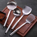 Axyaa Stainless Steel Kitchen Utensils Set for Cooking, Ladle, Spoon, Colander, Spatula