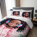 Axyaa Music Girl Duvet Cover Set | Vibrant Design | Soft & Breathable | 1 Duvet + 2 Pillowcases