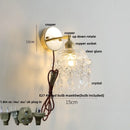 Axyaa Rotatable Clear Glass LED Wall Lamp with Pull Chain Switch