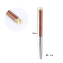 Axyaa Stainless Steel & Wooden Chopsticks Set for Dining
