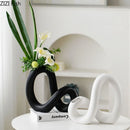 Axyaa Creative Ceramic Vase Minimalist Floral Pots Modern Home Decor Arrangement