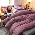Axyaa Plush Duvet Cover Set - Cozy Winter Bedding for Double Bed