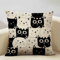 Axyaa Cat Pillow Case: 45x45cm Linen Decorative Cushion Cover for Home Decor