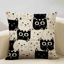 Axyaa Cat Pillow Case: 45x45cm Linen Decorative Cushion Cover for Home Decor