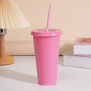 Axyaa 24oz Solid Color Reusable Cold Cup with Lid and Straw