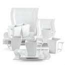 Axyaa Flora White Porcelain Coffee Cup and Saucer Set with Dessert Plates