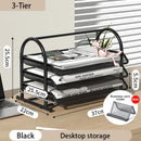 Axyaa 3-Tier Desktop File Manager and Stacking File Rack for Office Storage