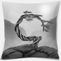 Axyaa Bonsai Zen Stone Pattern Pillowcase Square Decor Home Office Living Room