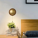 Axyaa Wooden Wall Lamp with Switch, Elegant E27 Bulb in Gold, Silver, or Brass