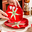 Axyaa Tomato-Shaped Ceramic Tableware Set