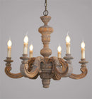 Axyaa White Woodcarving Chandelier: Antique E14 Candle Light for Living Room Bedroom Kitchen