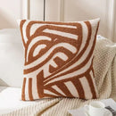Axyaa Brown Plant Oat Cream Sofa Pillow Cover Retro Premium Cushion Cover
