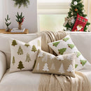 Axyaa Christmas Embroidered Velvet Throw Pillowcase - Festive Sofa Decor Covers