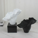 Axyaa Resin Irregular Flower Vase Wide Mouth Abstract Sculpture Floral Home Decor