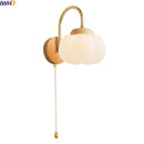 Axyaa Cotton LED Wall Lamp PE Lampshade Pull Chain Switch Nordic Stair Light Fixtures