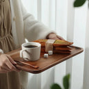 Axyaa Acacia Wood Tea Tray for Snacks and Coffee Storage
