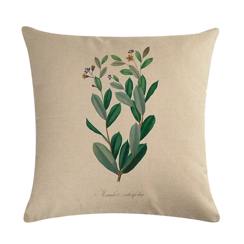 Axyaa Plant Print Embrace Pillowcase 45*45cm
