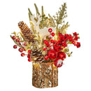 Axyaa Bark Barrel Tree Xmas Ornaments: Festive Desktop Decor for Home Photography Scenes