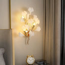 Axyaa Romantic Flowers LED Wall Sconce | Gold Metal Bedroom Lighting Fixture