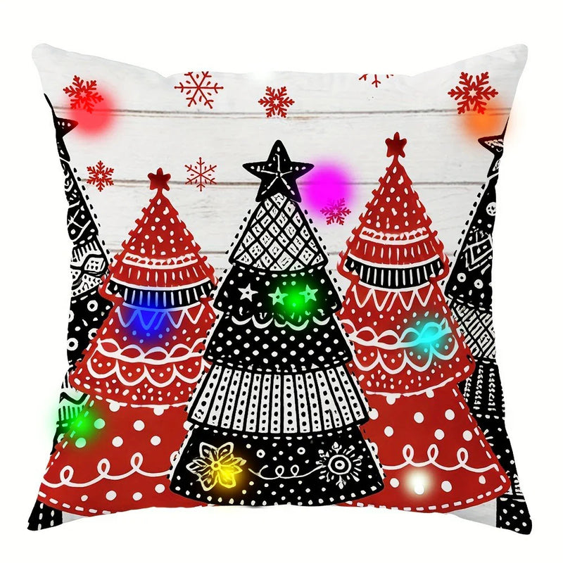 Axyaa Snowflake Christmas Tree Luminous Pillowcase