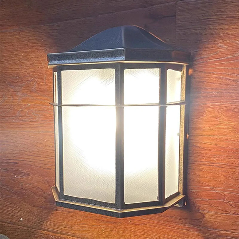 Axyaa Rustic Outdoor Wall Sconce with Frost Acrylic Shade