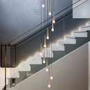 Axyaa Luxury Crystal LED Staircase Chandelier - Creative Long Stair Lighting Fixtures