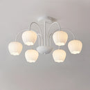Axyaa Orchid Wind Chime Chandelier - Romantic Floral Pendant Lamp for Living Room