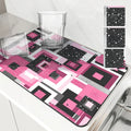 Axyaa Geometric Color Drain Pad: Absorbent & Anti-slip Square Mat for Bathroom and Kitchen