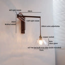 Axyaa Wooden LED Wall Lamp Clear Glass Gold Socket Modern Stair Light