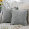 Axyaa Chenille Cushion Cover 45x45 Brown Throw Pillowcase for Home Decor