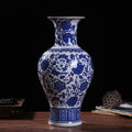 Axyaa Blue White Porcelain Vase Antique Chinese Ceramic Home Decor Flower Arrangement