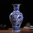 Axyaa Blue White Porcelain Vase Antique Chinese Ceramic Home Decor Flower Arrangement