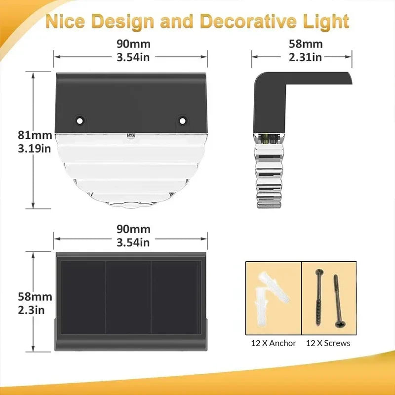 Axyaa Solar Fence Lights for Outdoor Pathway, Stairs, and Yard