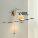Axyaa Nordic Ceramic LED Wall Light with Pull Chain Switch