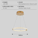 Axyaa Stainless Steel LED Pendant Light with Remote Control Dimming - Modern Circular Design