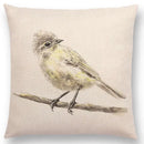 Birds Painting Cushion Cover - Axyaa Collection: Robin, Titmouse, Toucan, Sparrow, Firecrest, Cardinal, Bullfinch