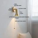 Modern Axyaa Bedside LED Wall Lamps, Swing Arm E27 Bulb, Gold Copper Finish